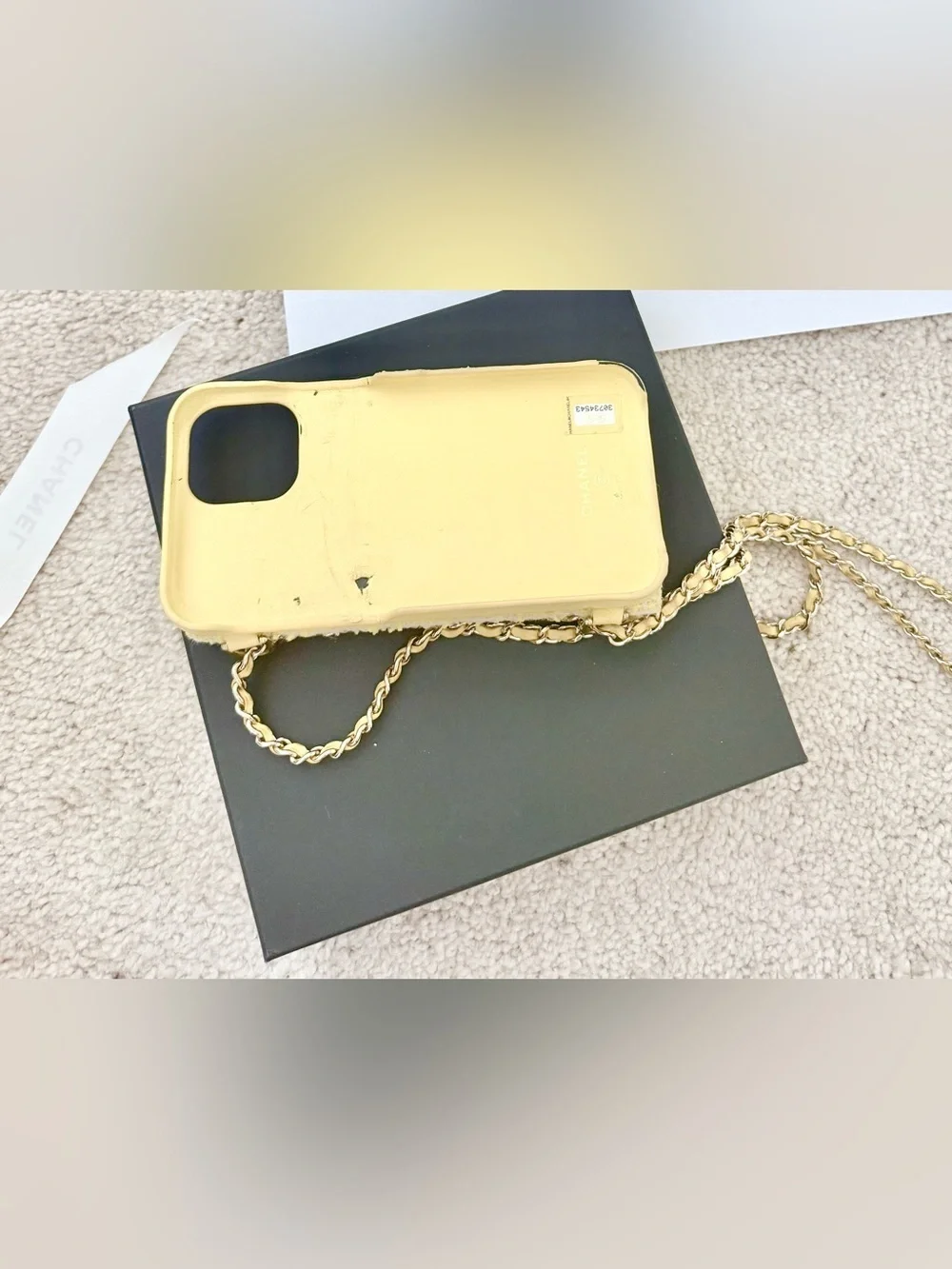Chanel Pearl Crush Phone Case with Chain Quilted Tweed iPhone 13 Pro